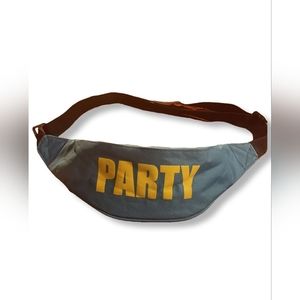 Blue and Yellow Worded Party Fanny Pack Waist Bag